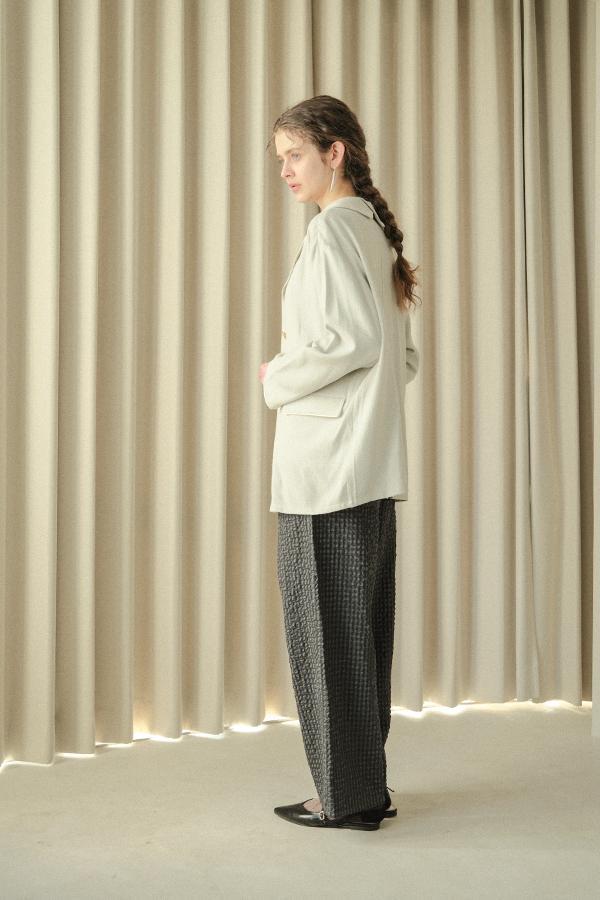 Textured Check Pants