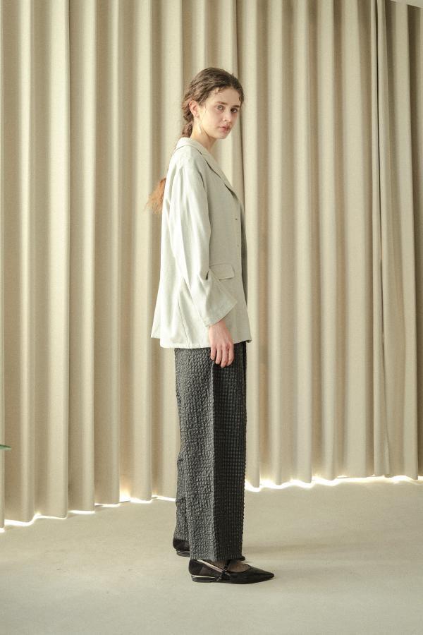 Textured Check Pants