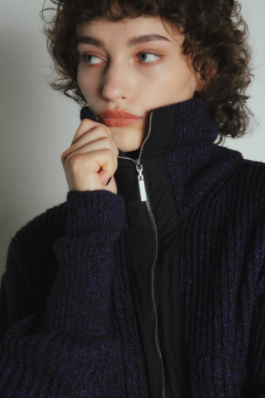Mixed Yarn Knit Cardigan