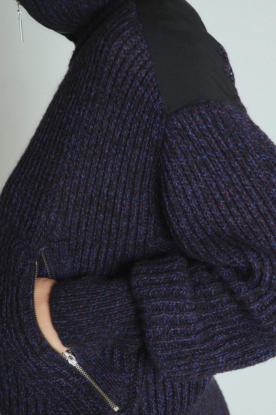 Mixed Yarn Knit Cardigan