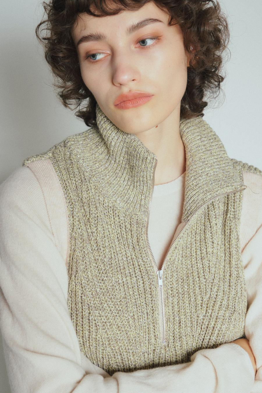 Mixed Yarn Knit Vest