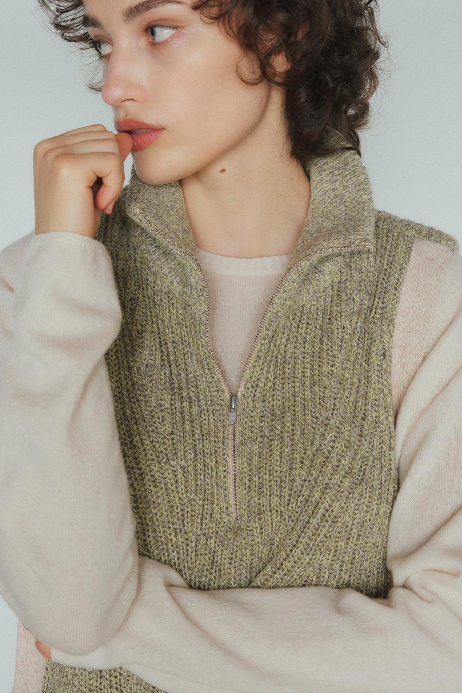 Mixed Yarn Knit Vest