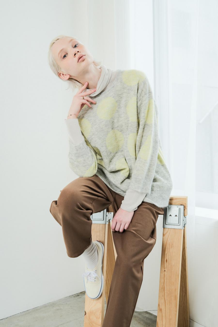 Reversible Mohair Dot Pullover