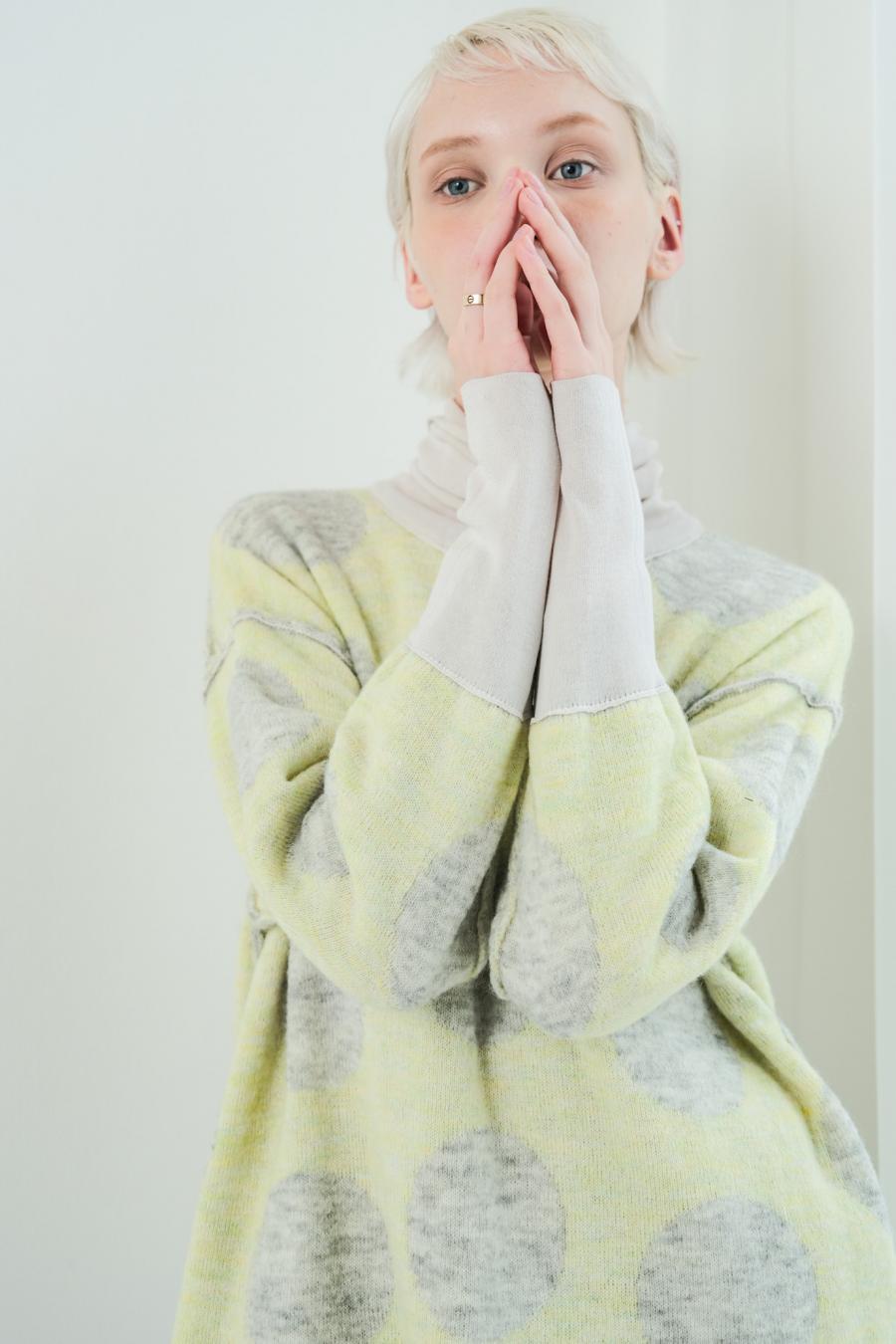 Reversible Mohair Dot Pullover