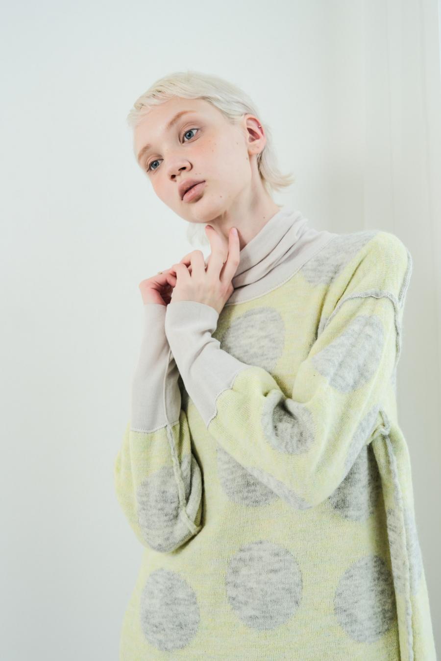Reversible Mohair Dot Pullover