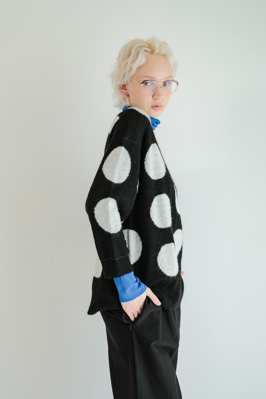 Reversible Mohair Dot Pullover