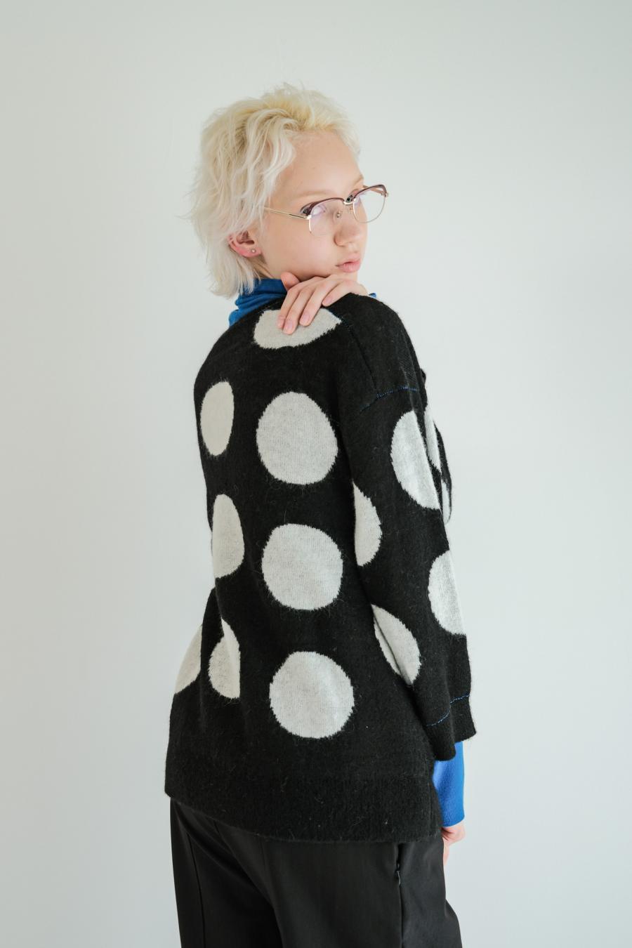 Reversible Mohair Dot Pullover