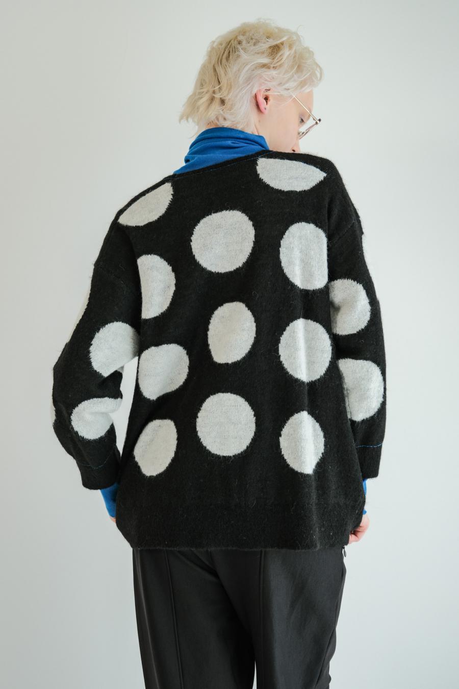 Reversible Mohair Dot Pullover