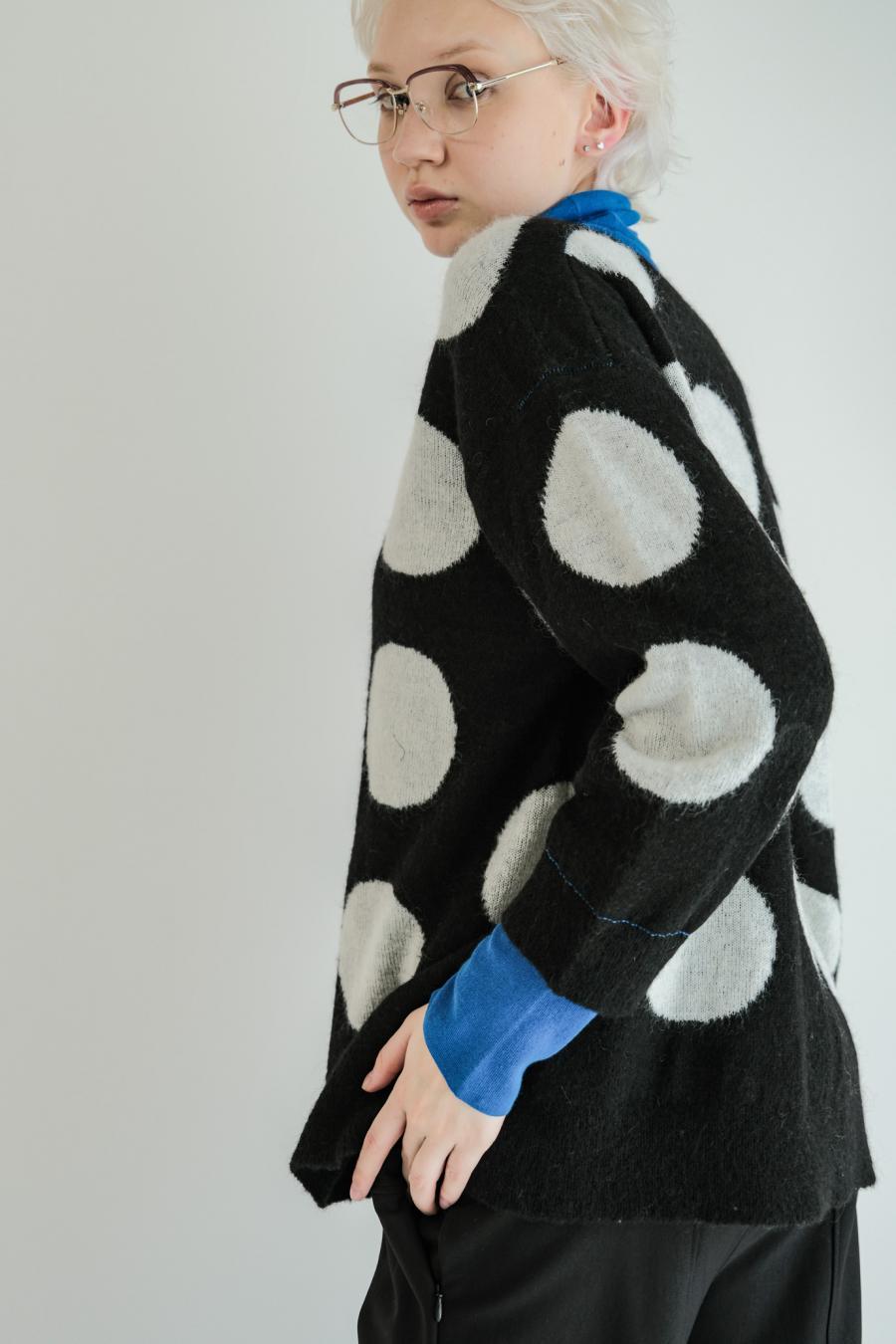 Reversible Mohair Dot Pullover