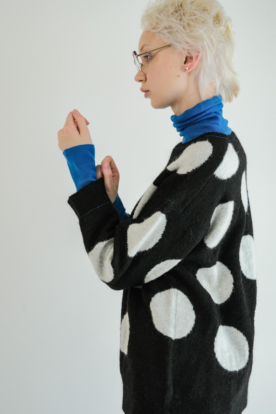 Reversible Mohair Dot Pullover