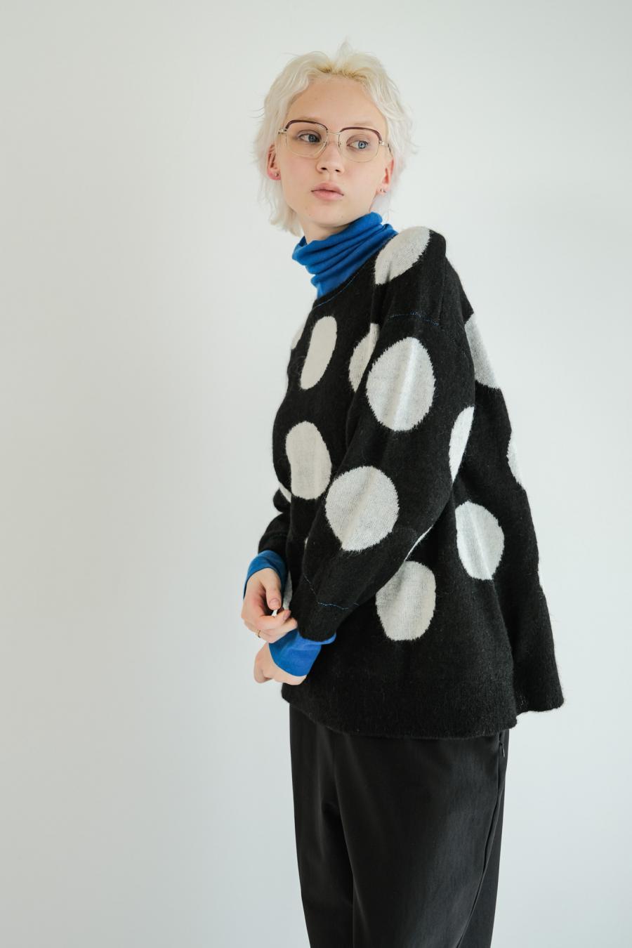 Reversible Mohair Dot Pullover