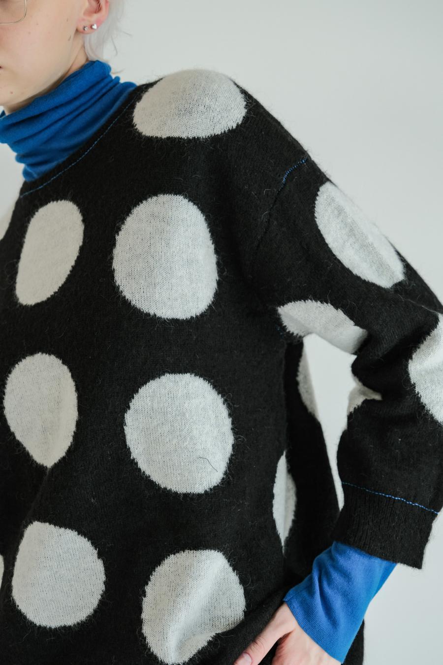 Reversible Mohair Dot Pullover