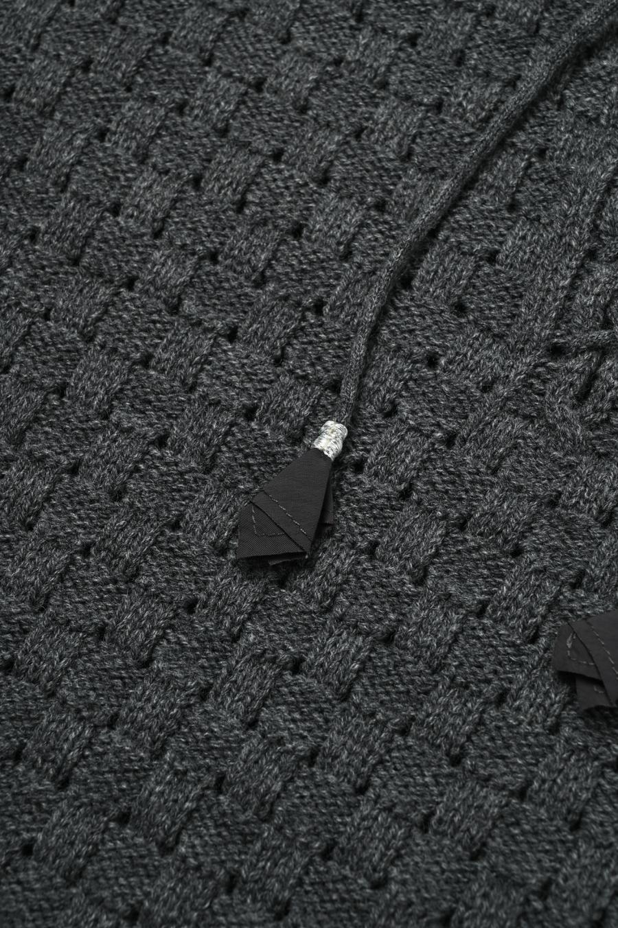 Block Piqué Lace-Up Pullover