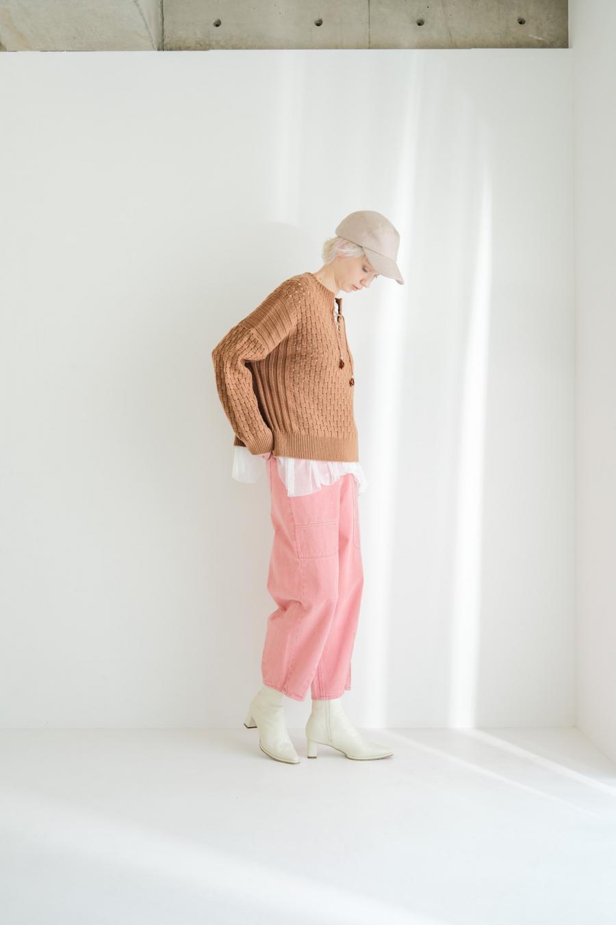 Block Piqué Lace-Up Pullover