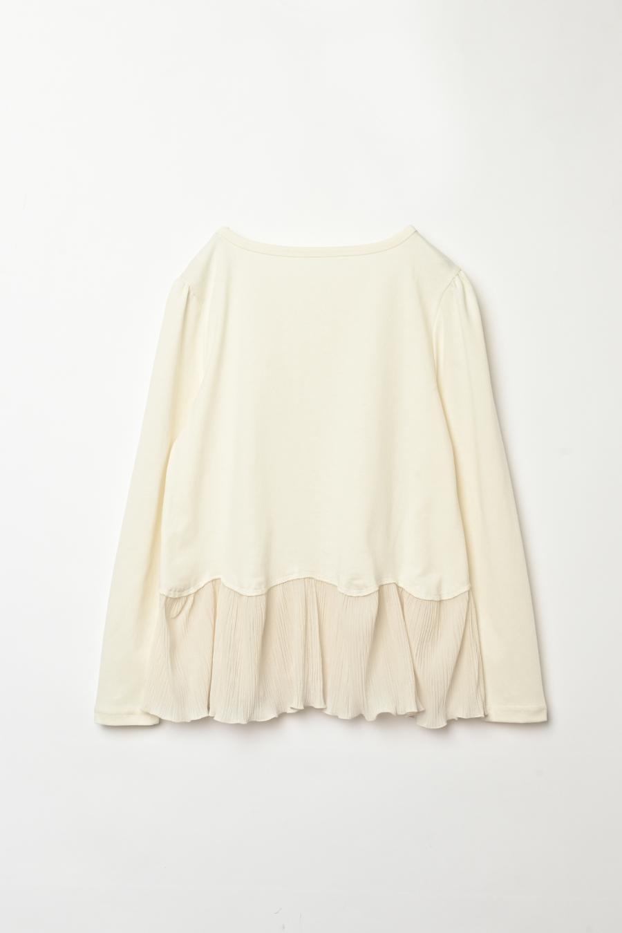 Pleated Mixed-Media Pullover