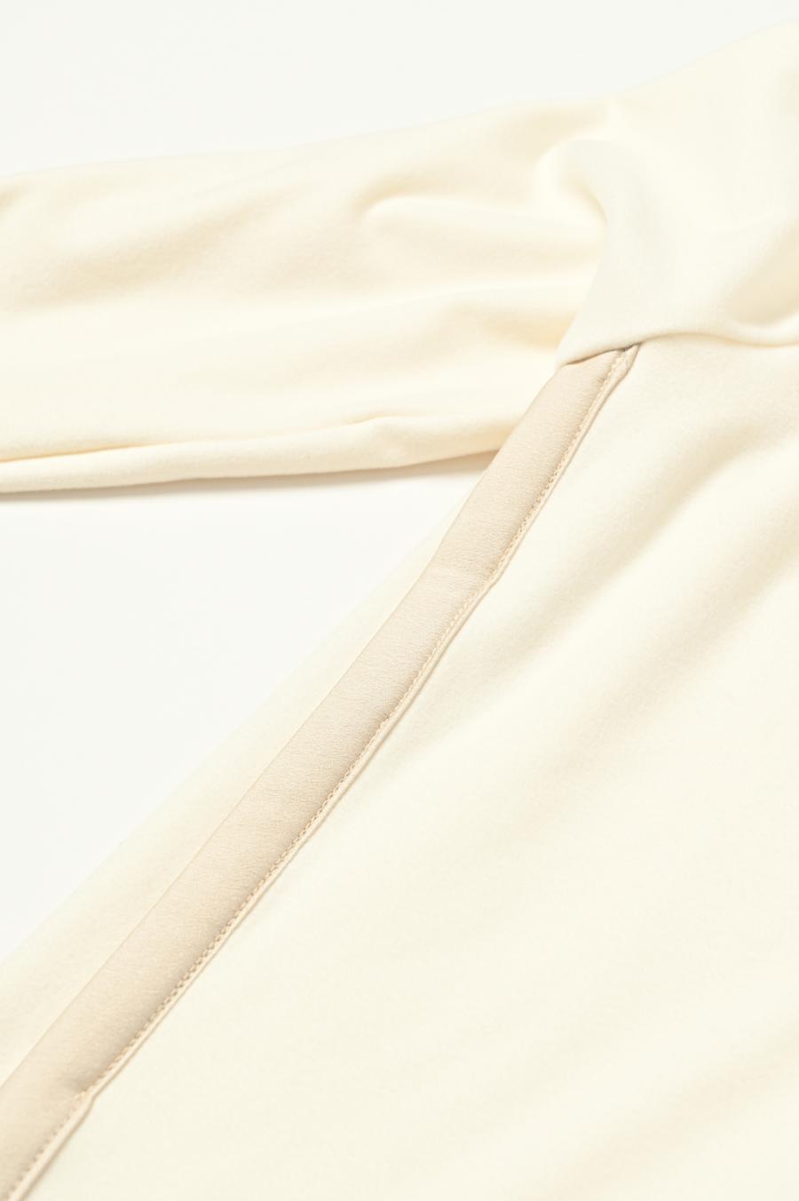Drawstring Neck Round Hem Pullover