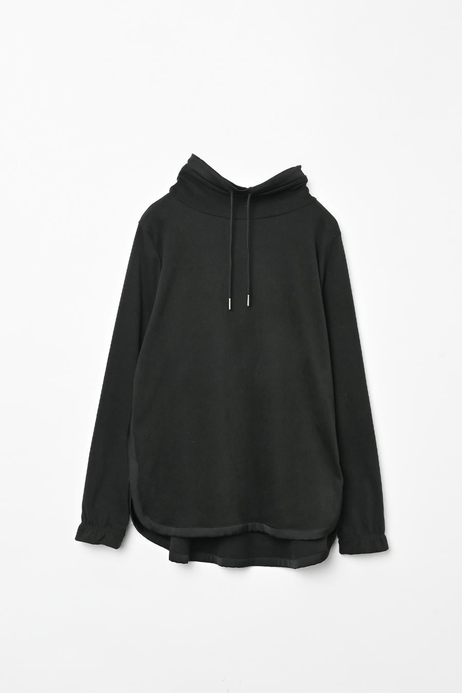 Drawstring Neck Round Hem Pullover