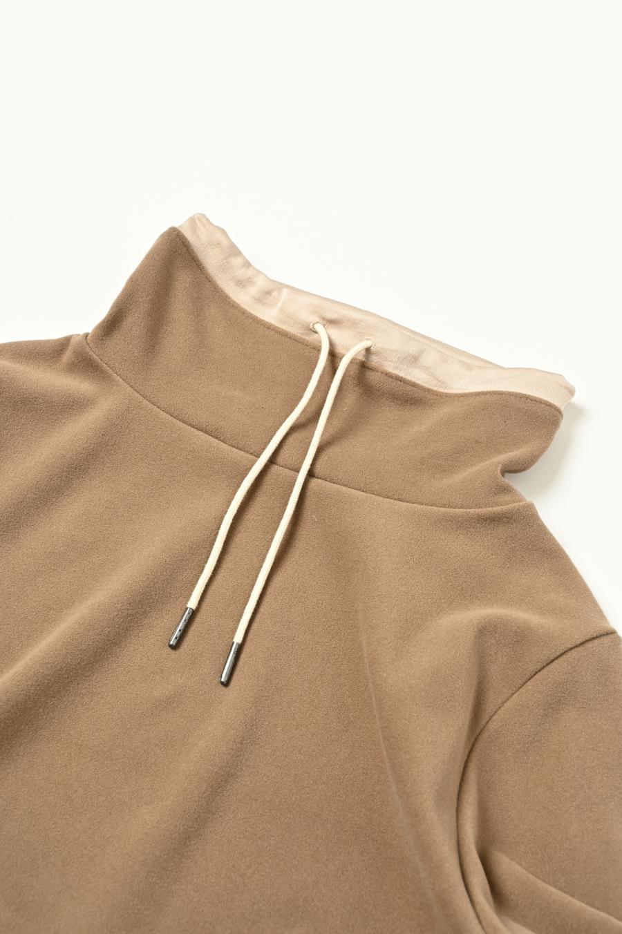 Drawstring Neck Round Hem Pullover