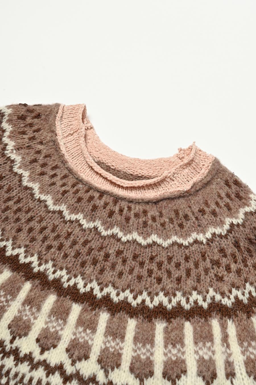 Circular Knit Nordic Pullover