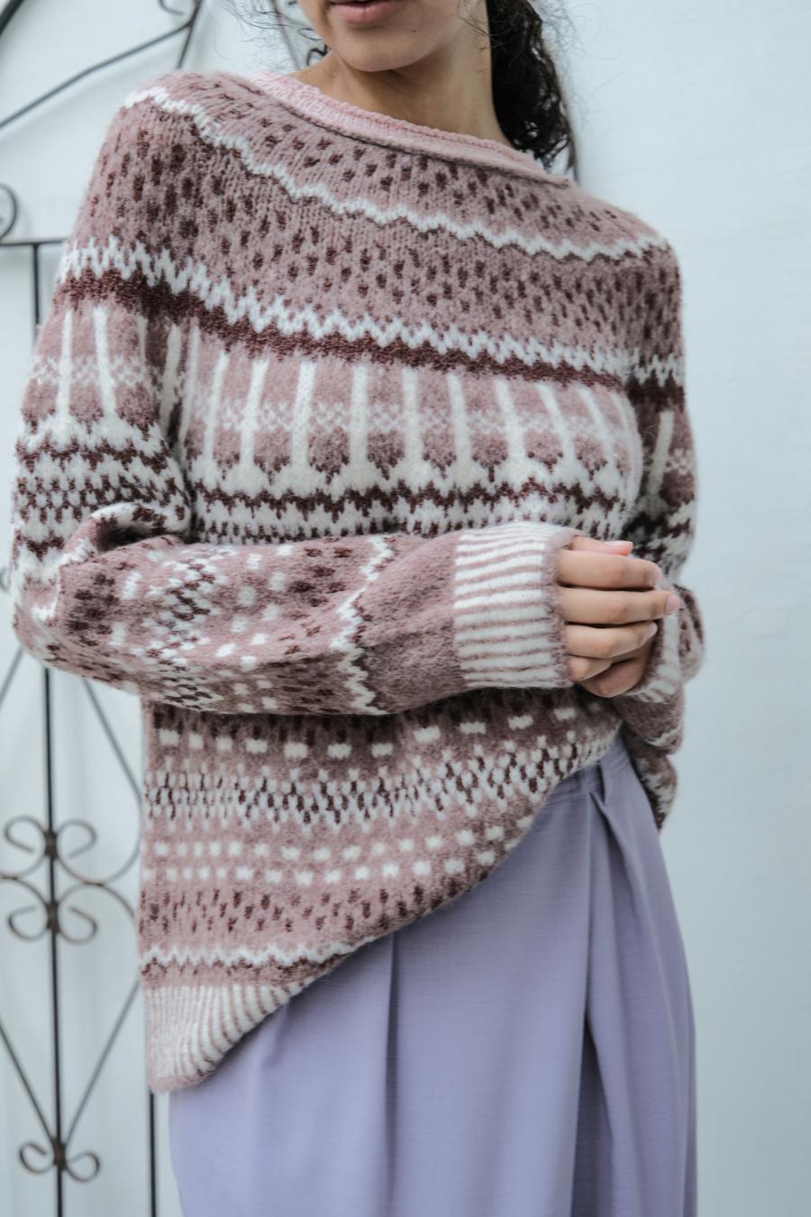 Circular Knit Nordic Pullover