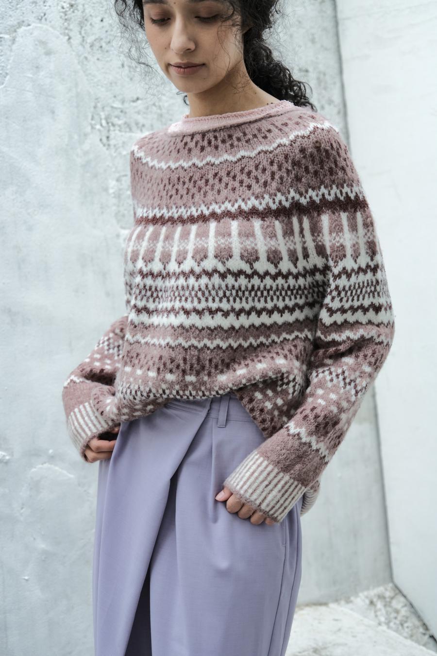 Circular Knit Nordic Pullover