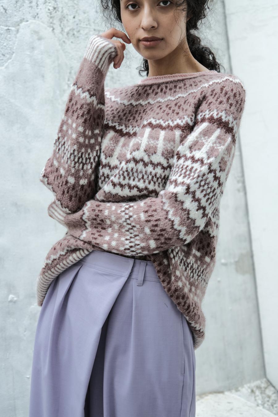 Circular Knit Nordic Pullover