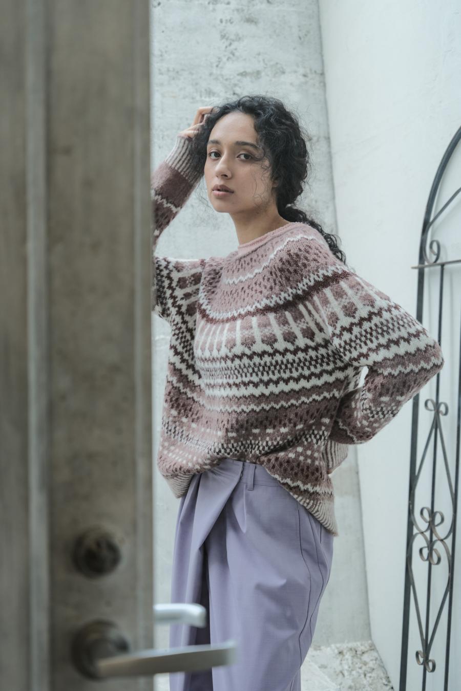 Circular Knit Nordic Pullover