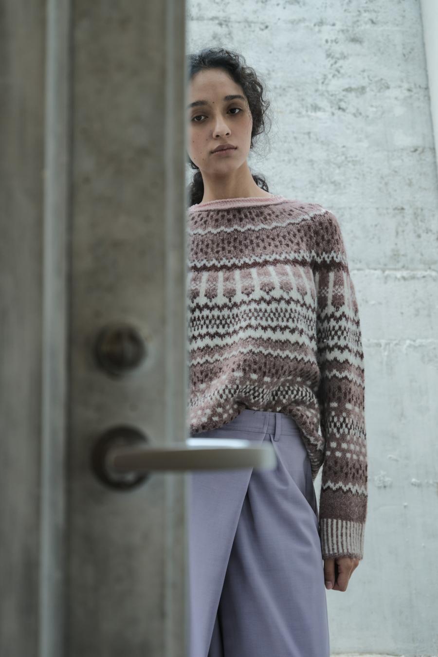 Circular Knit Nordic Pullover