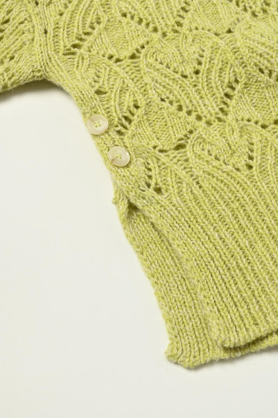 100% Wool Openwork Hooded Cardigan