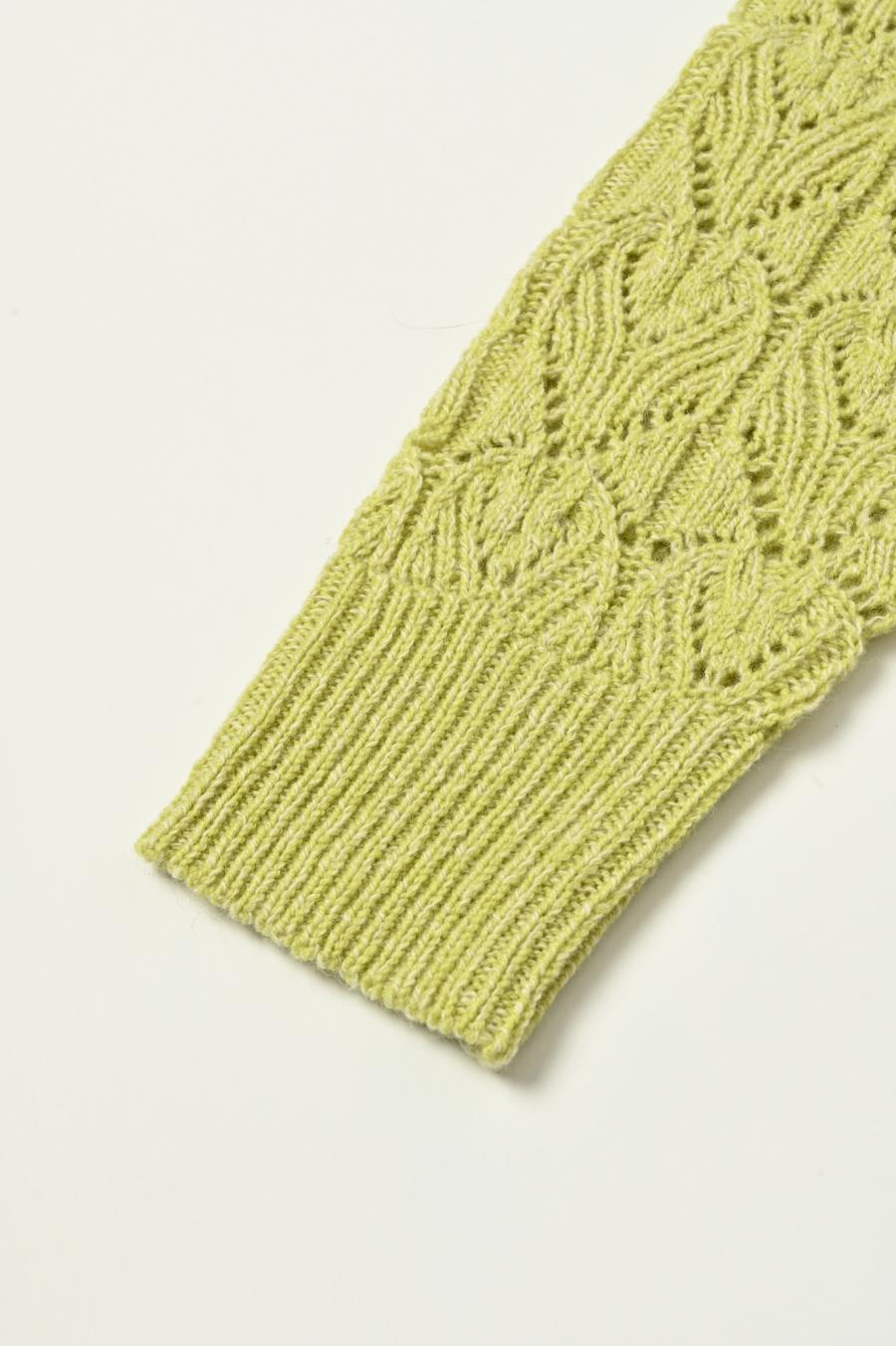 100% Wool Openwork Hooded Cardigan