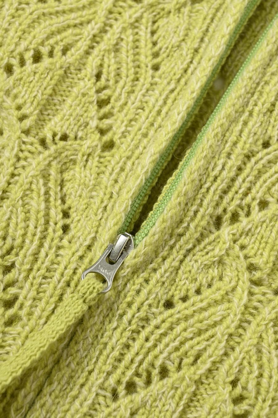 100% Wool Openwork Hooded Cardigan