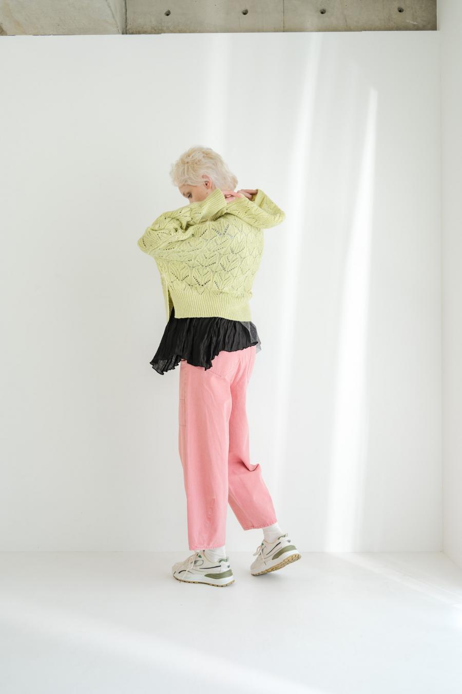 100% Wool Openwork Hooded Cardigan