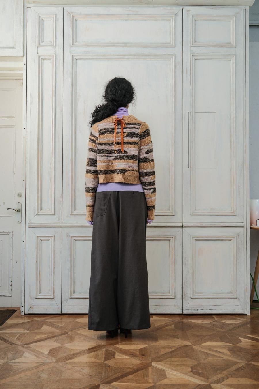 Mixed Yarn Tassel Cardigan
