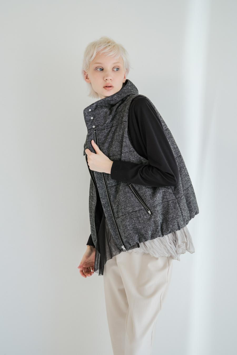 Padded Mini-Nepped Tweed Vest