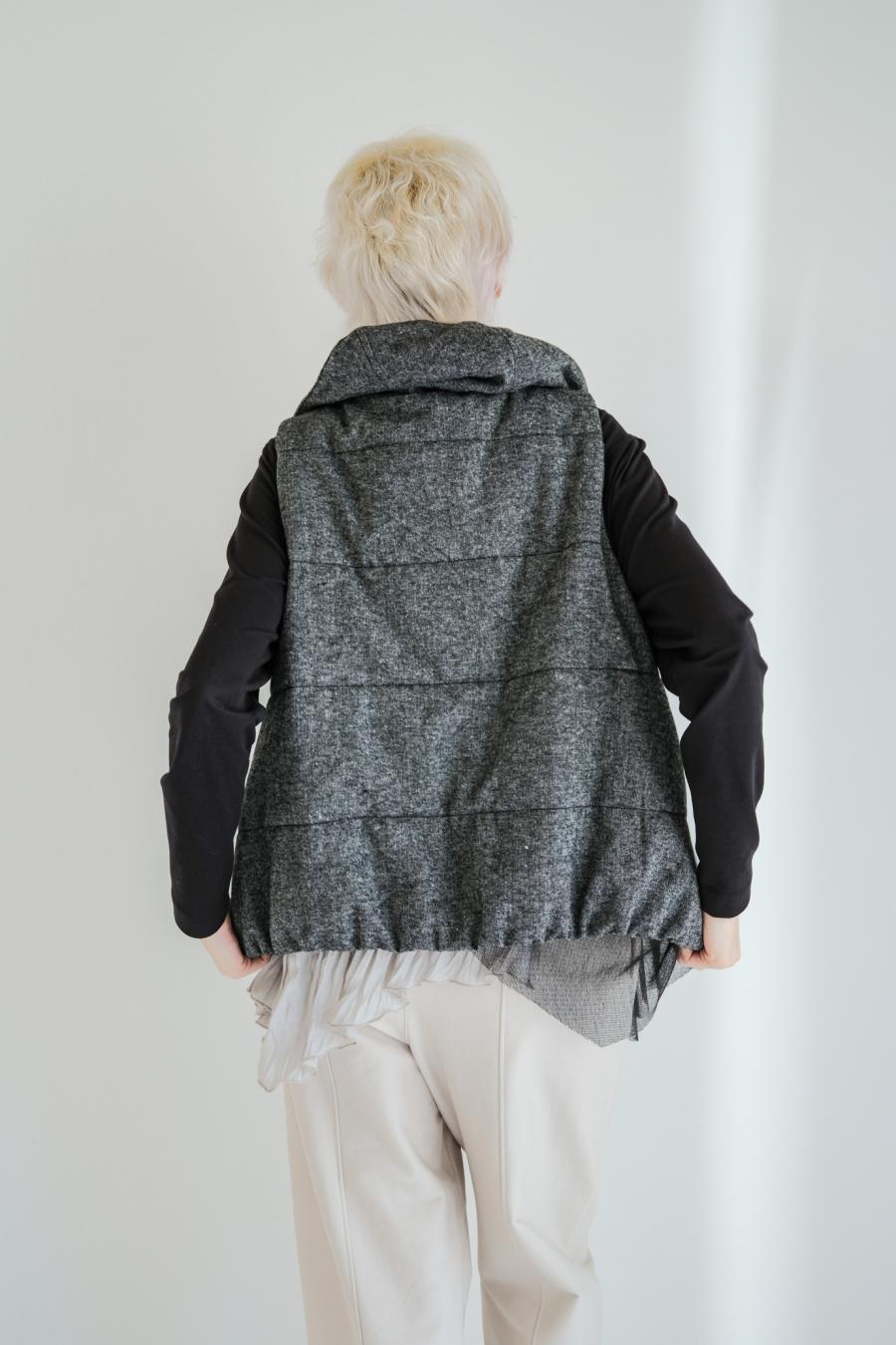 Padded Mini-Nepped Tweed Vest