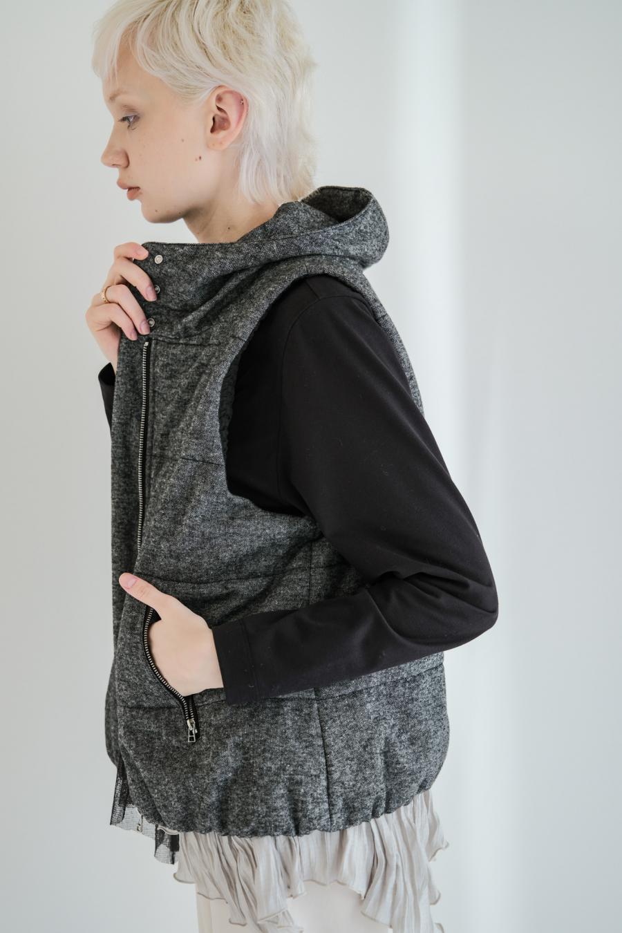 Padded Mini-Nepped Tweed Vest