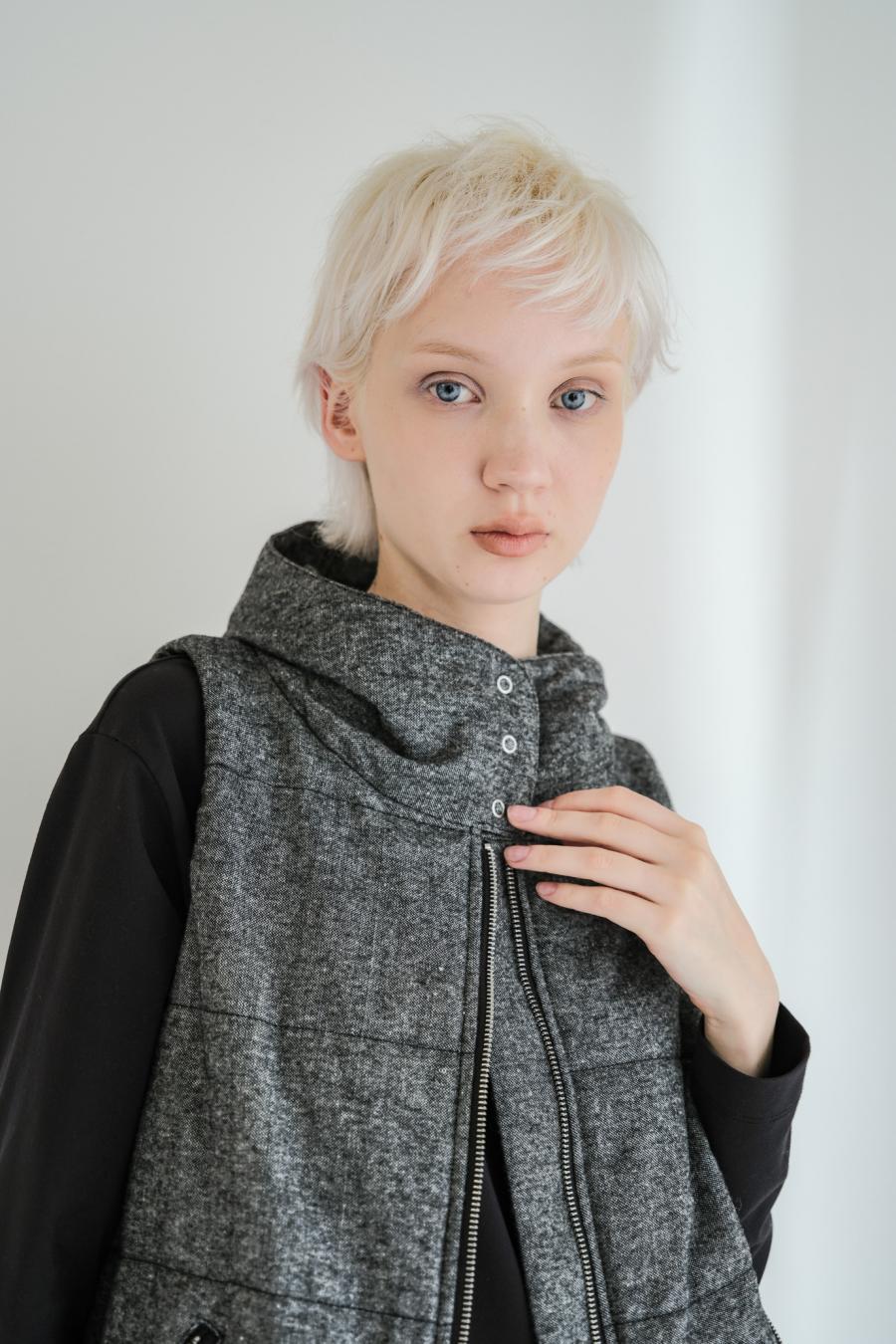 Padded Mini-Nepped Tweed Vest