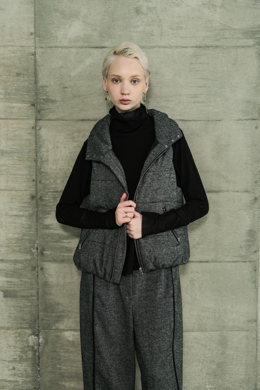 Padded Mini-Nepped Tweed Vest