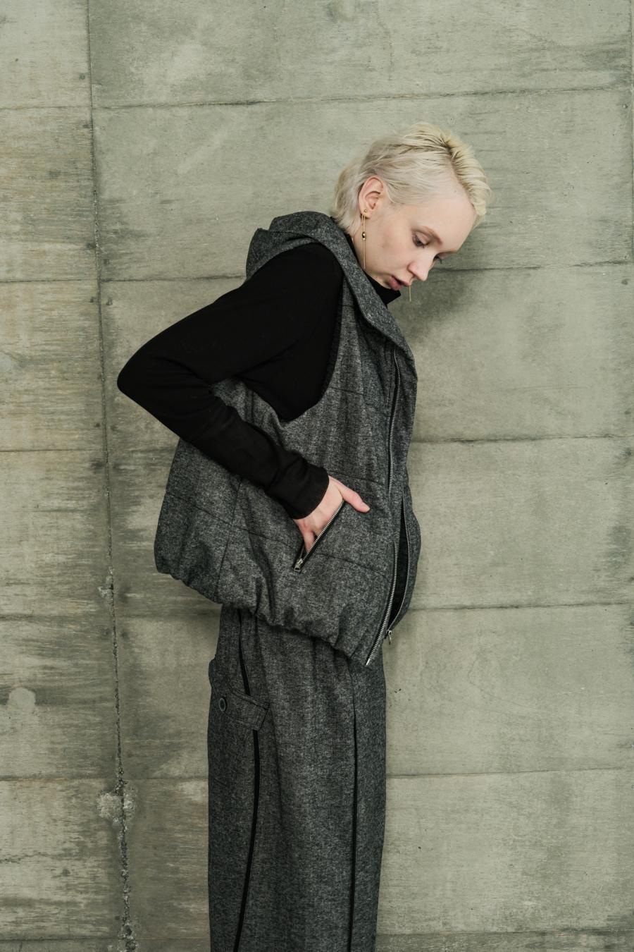 Padded Mini-Nepped Tweed Vest