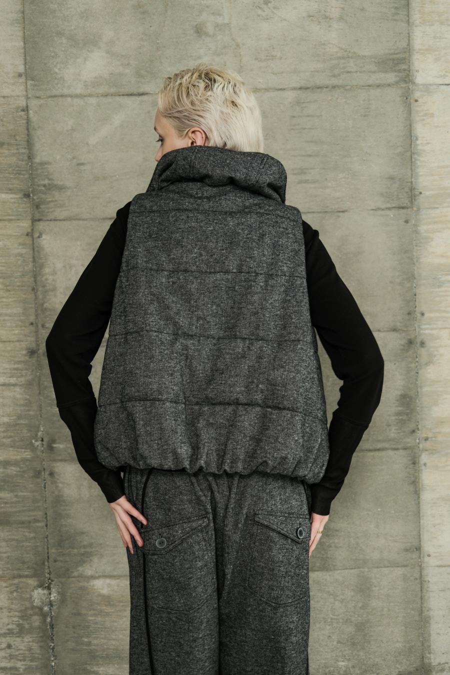 Padded Mini-Nepped Tweed Vest