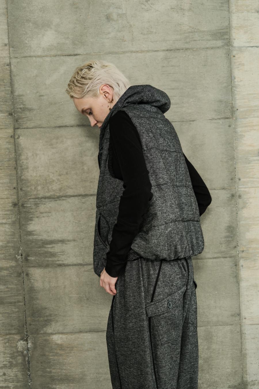 Padded Mini-Nepped Tweed Vest