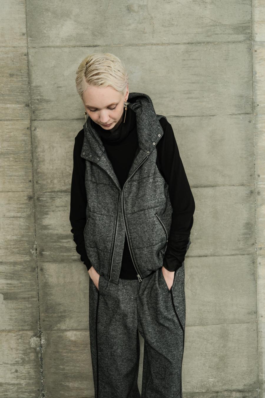 Padded Mini-Nepped Tweed Vest