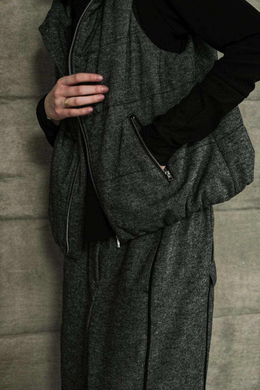 Padded Mini-Nepped Tweed Vest