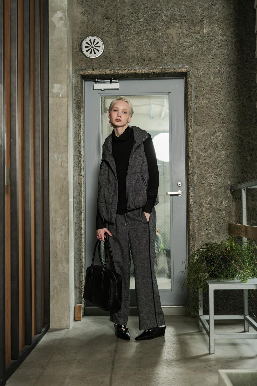 Padded Mini-Nepped Tweed Vest