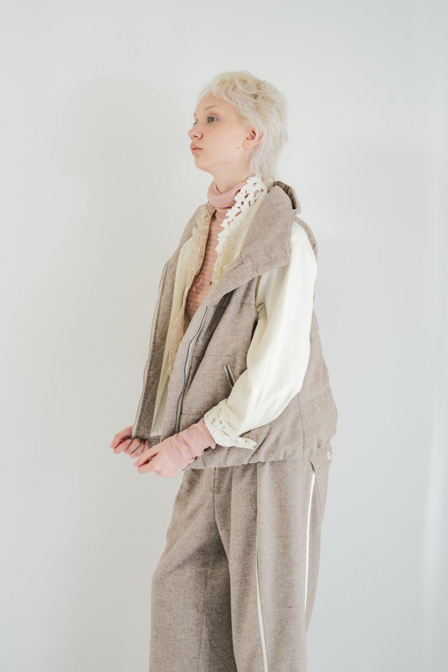 Padded Mini-Nepped Tweed Vest