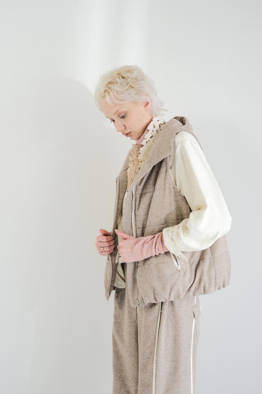 Padded Mini-Nepped Tweed Vest