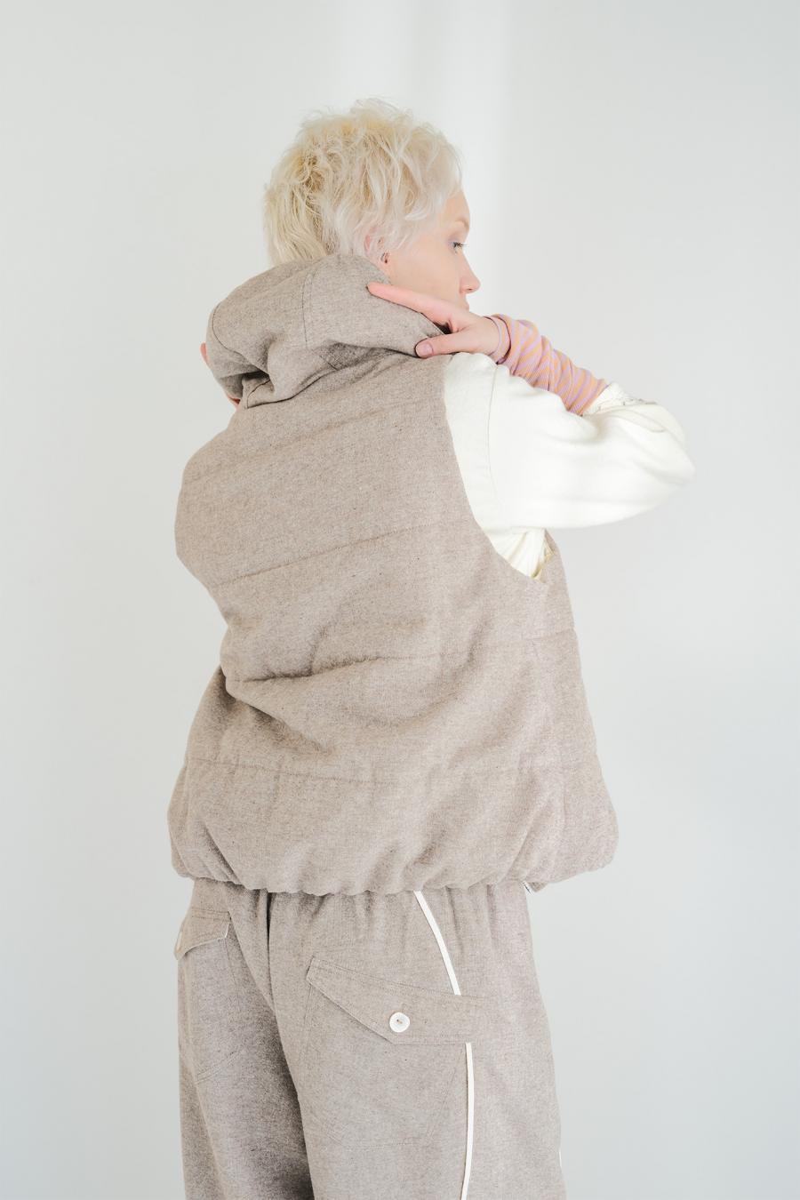 Padded Mini-Nepped Tweed Vest