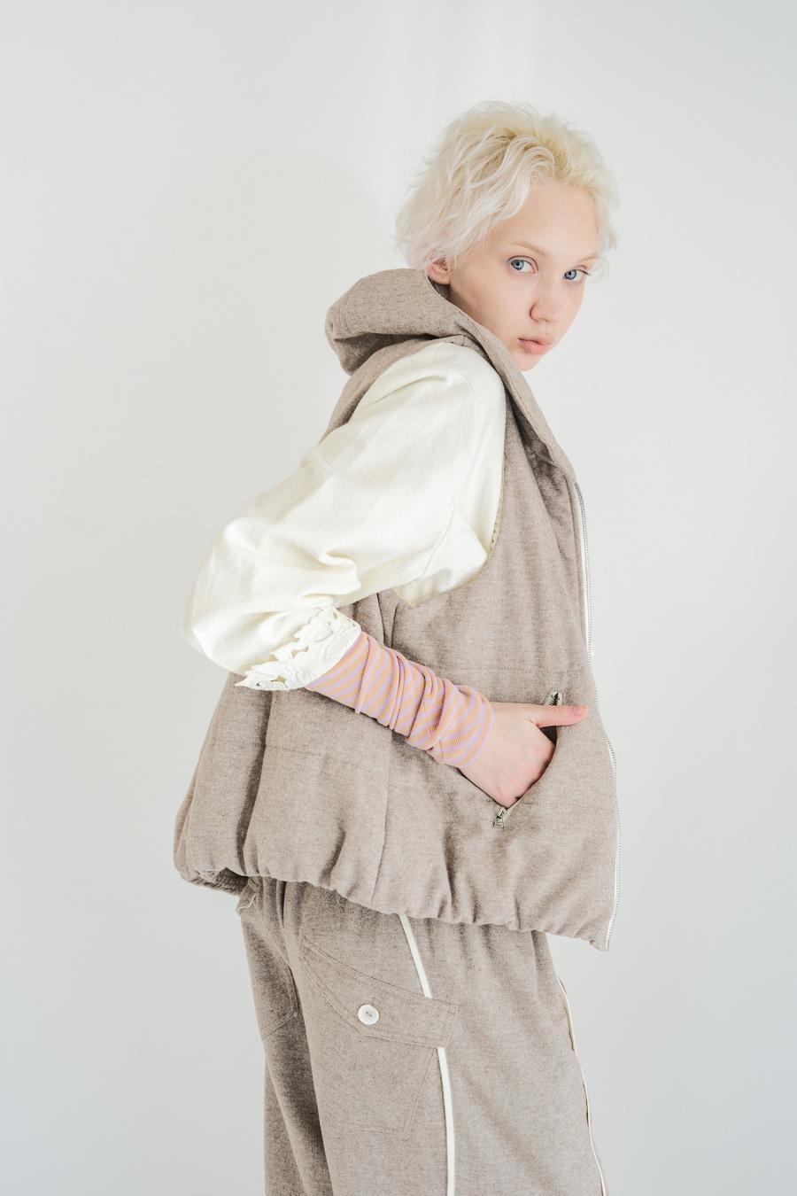 Padded Mini-Nepped Tweed Vest