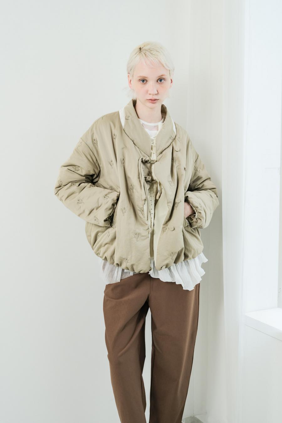 Tube Knot Embroidered Reversible Jacket