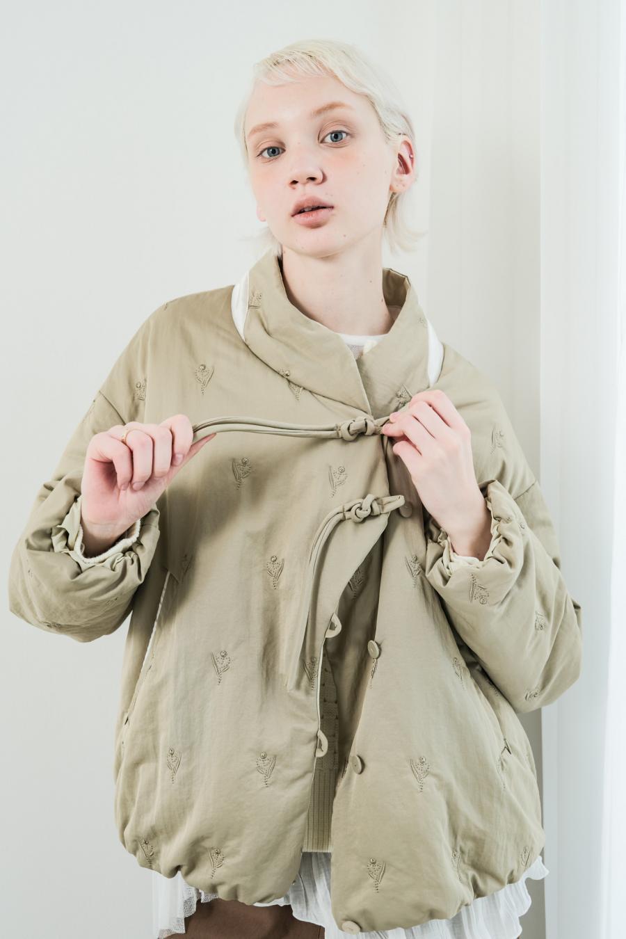 Tube Knot Embroidered Reversible Jacket